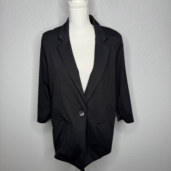 Pre-owned Women's Stoosh Extraordinary  Black Blazer Large one button closure - Picture 2 of 11